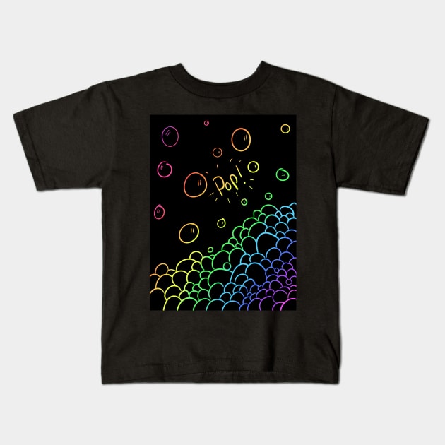 scratch art bubbles! Kids T-Shirt by goblinbabe